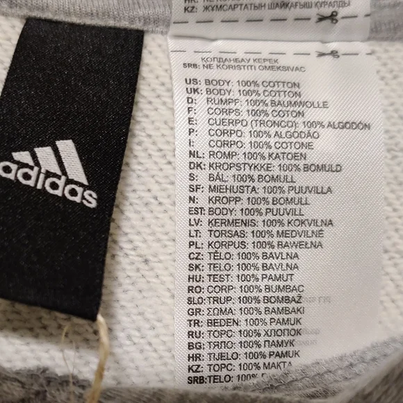 NEW Adidas Light Grey Hoodie - Picture 5 of 8